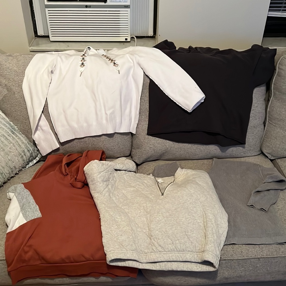 Five sweaters. Price for all. Size M